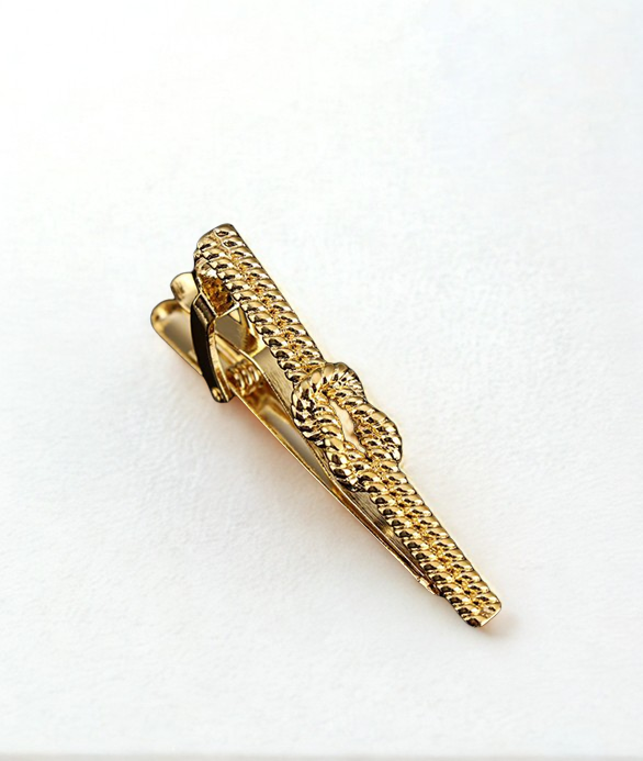 Gold Rope Knot Tie Bar