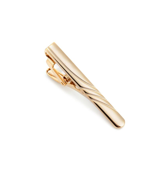 Gold Spiral Groove Tie Bar