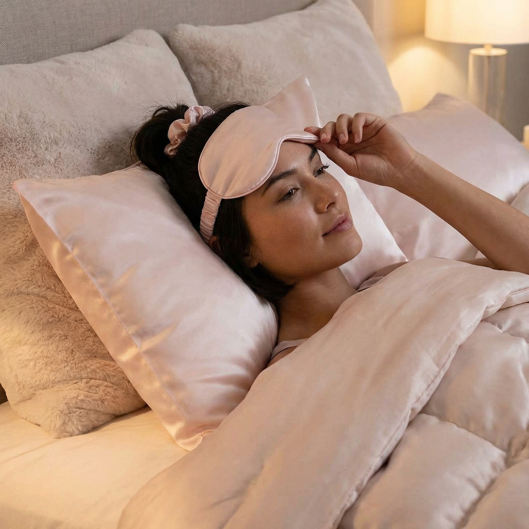 Goodnight Gorgeous Pink Satin Sleep Set | Pillowcase Sleep Mask Scrunchie Gift Set For Her