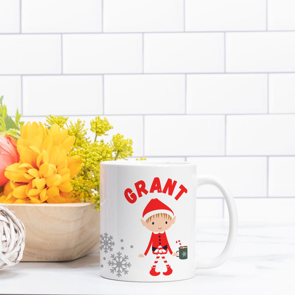 Boy Elf Hot Cocoa Mug Personalized
