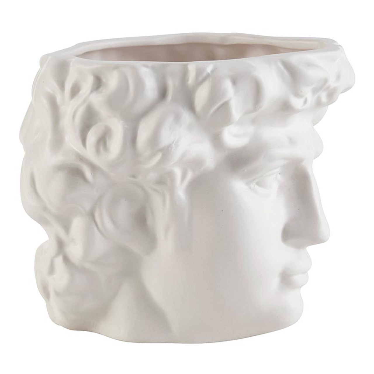Greek Face Planter Statue | Home Office Table Top Decor Roman Figure | 6.5" x 6"