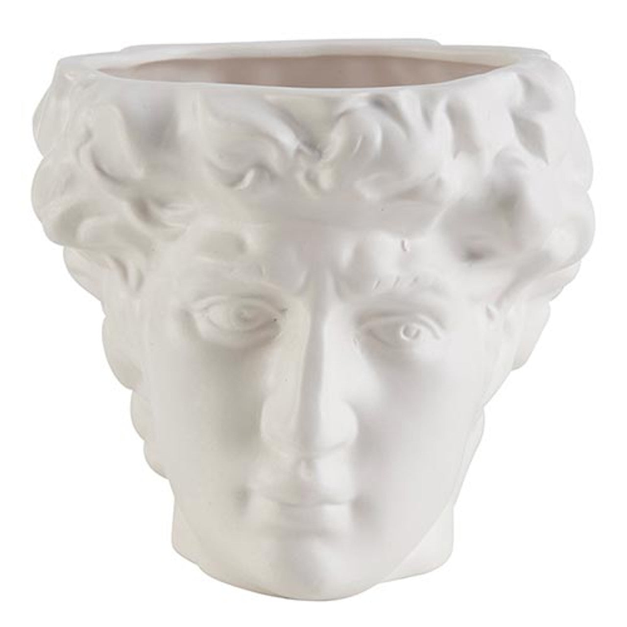 Greek Face Planter Statue | Home Office Table Top Decor Roman Figure | 6.5" x 6"