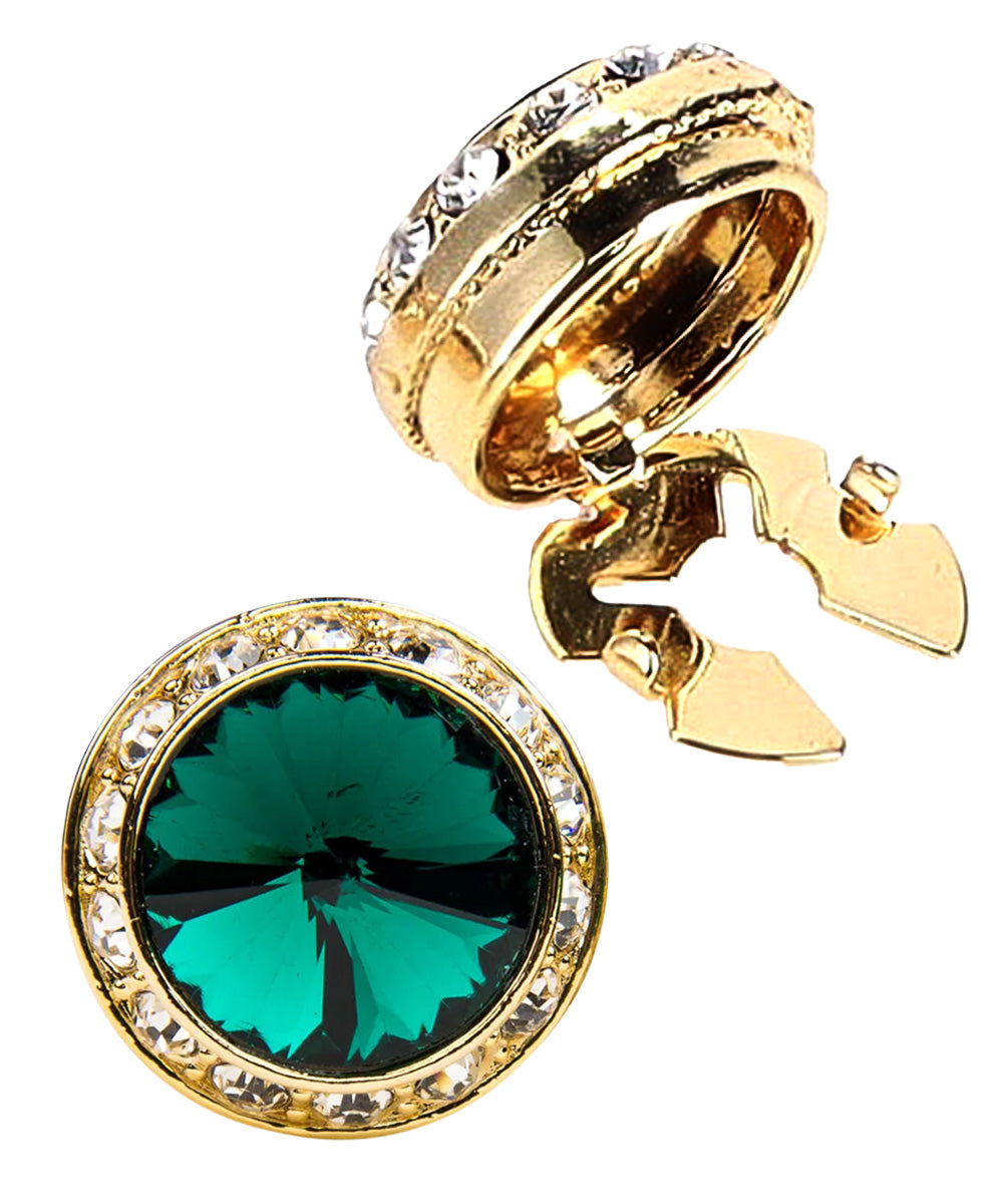 Vittorio Vico  Men's Crystal Colorstone Button Cover