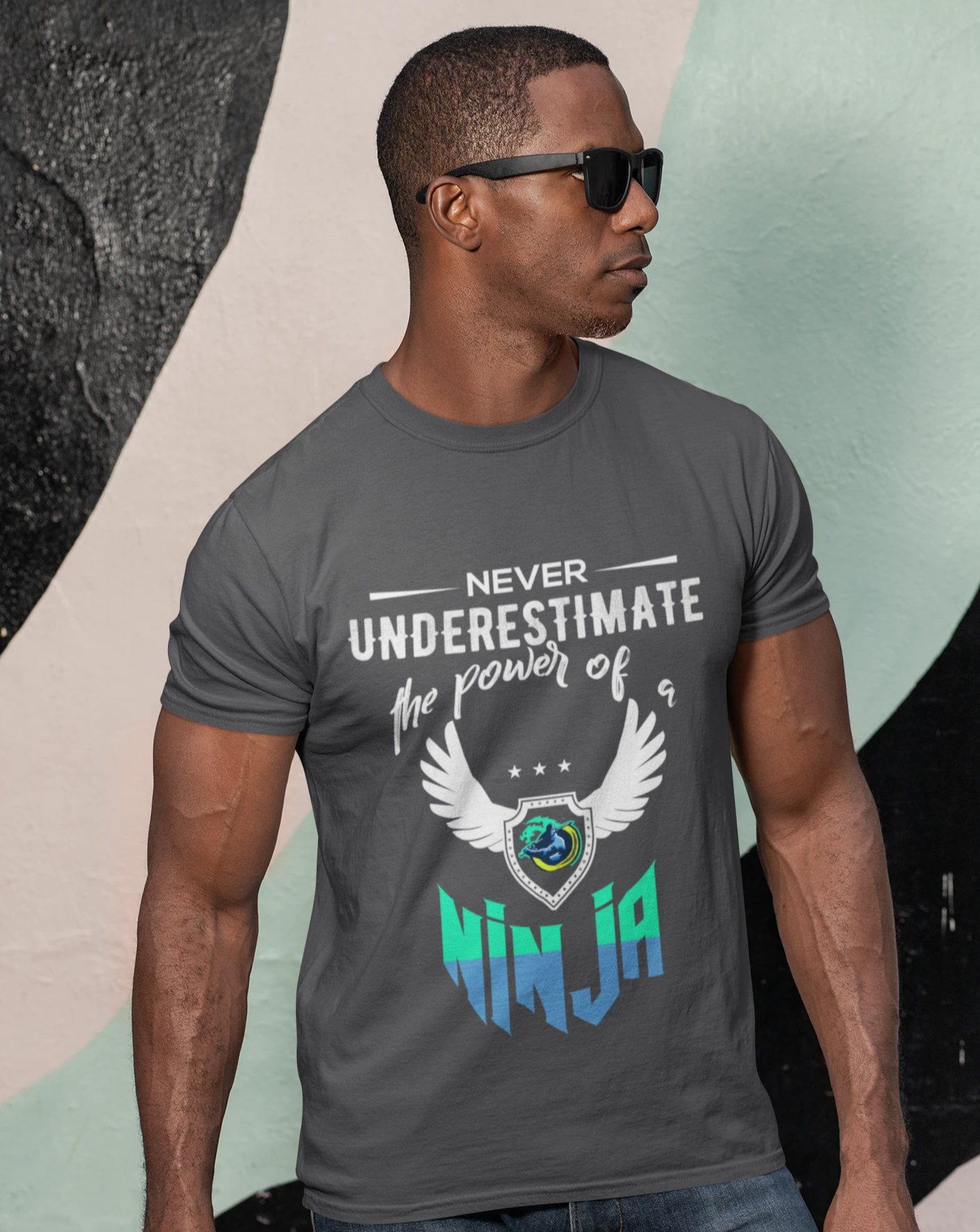 Ninja Power Short Sleeve T-Shirt in Green Text