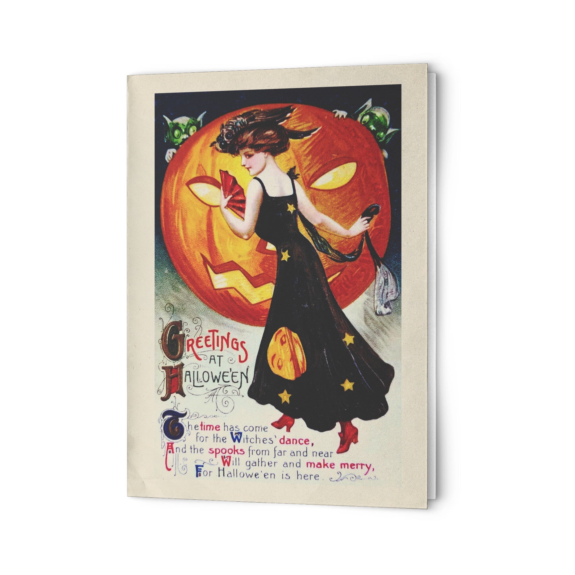 "Greetings at Halloween" Antique Greeting Card