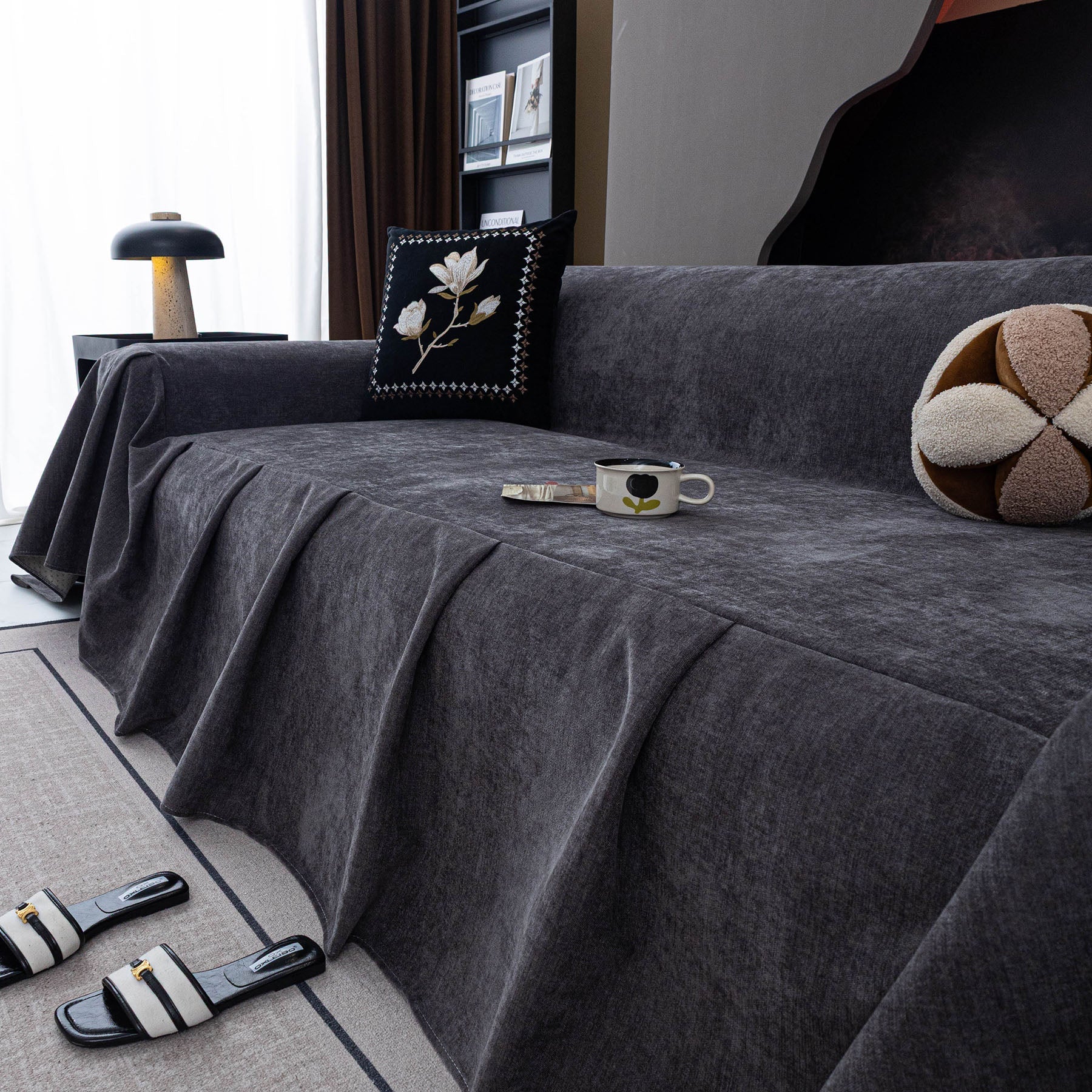 Water Repellent Couch Cover, Non Slip Furniture Protector for Leather & Fabric Sofa