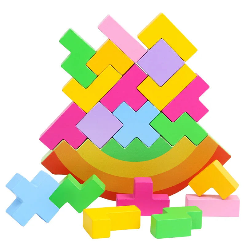 Wooden Moon Balancing Game – Educational Stacking Toy for Kids
