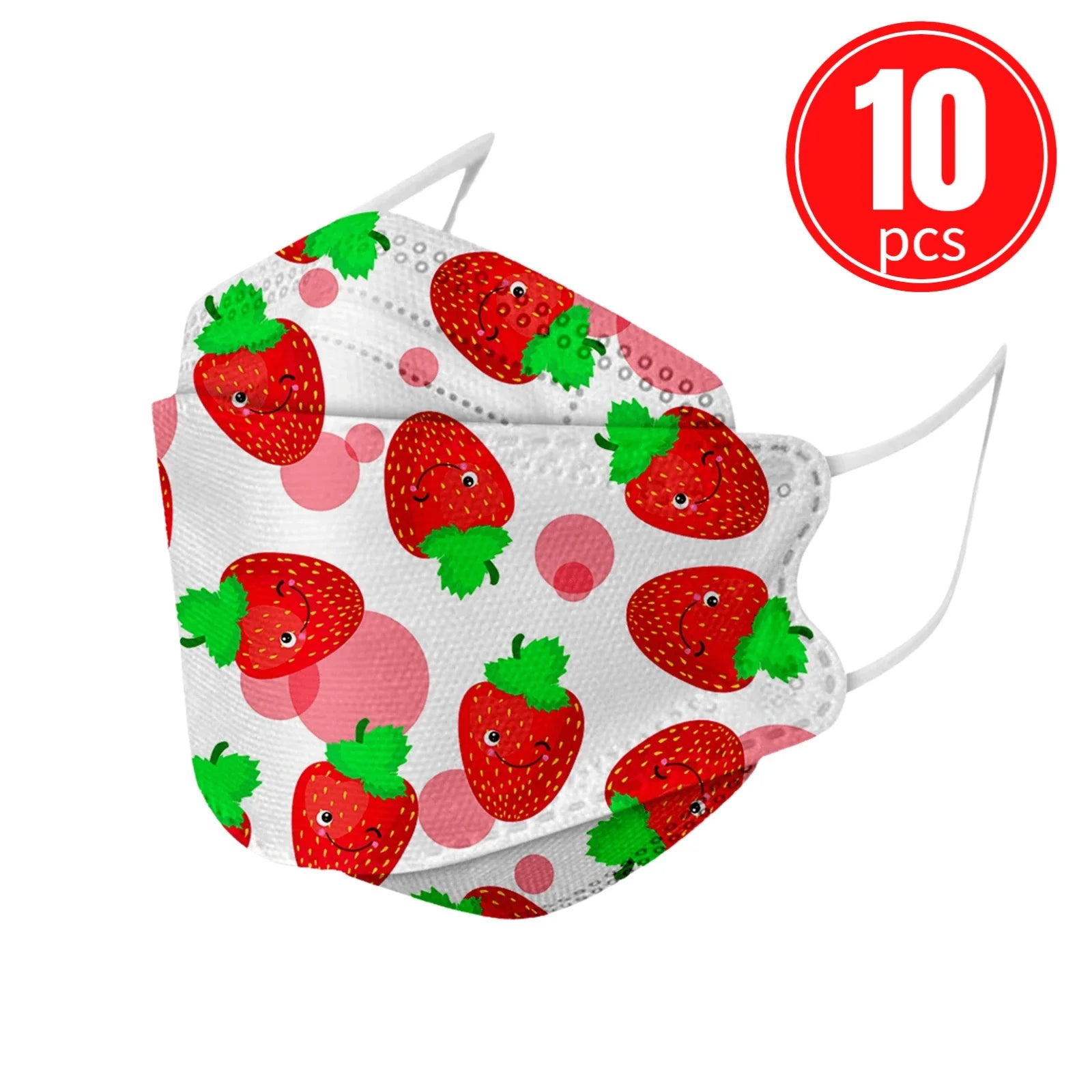 Kids KN95 Masks – Cartoon Dinosaur, Cat, and Rainbow Prints – 4-Ply Breathable