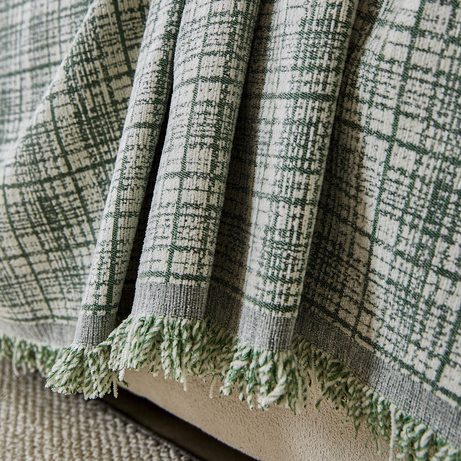 Textured Plaid Couch Throw Cover, Modern Decorative Sectional Furniture Covers