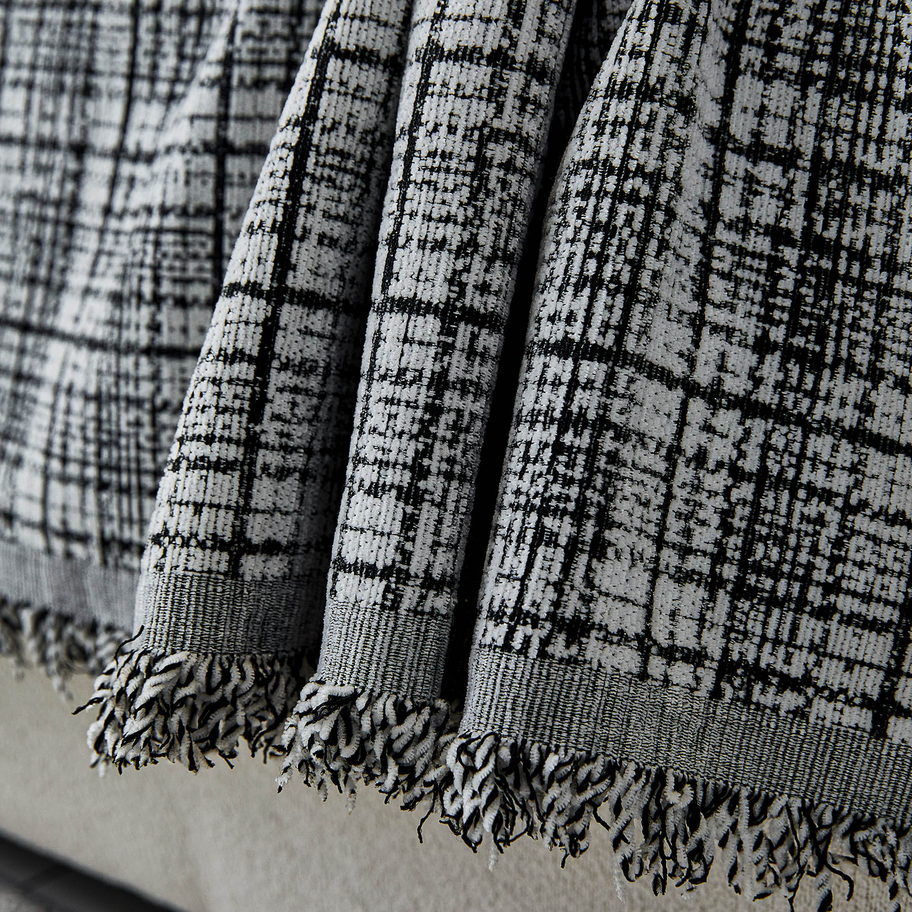 Textured Plaid Couch Throw Cover, Modern Decorative Sectional Furniture Covers