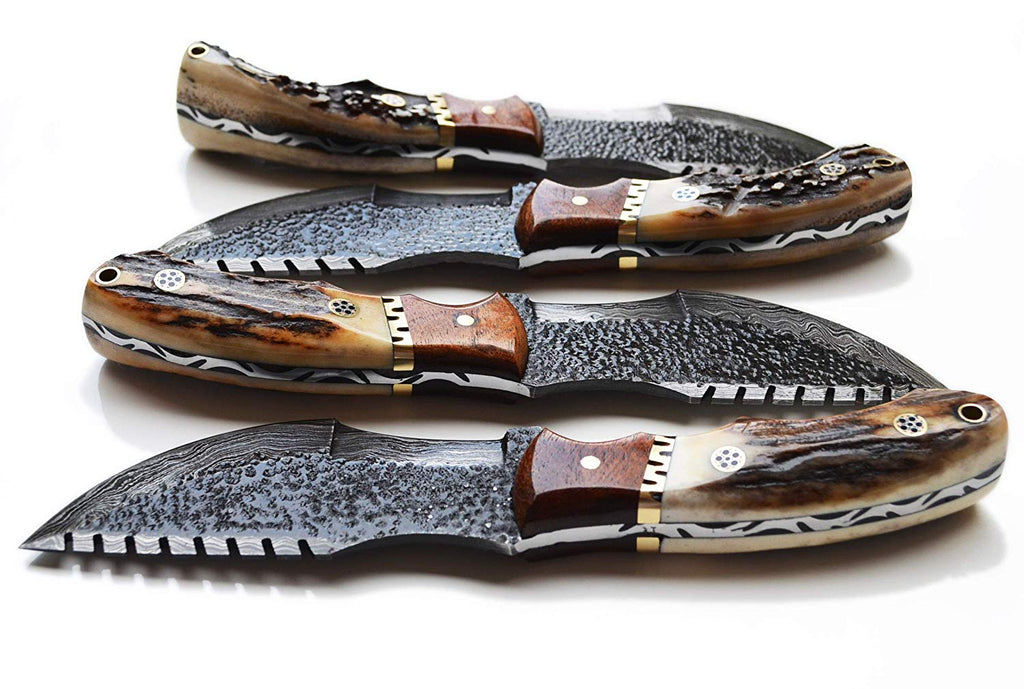 Custom Hand Forged Damascus Steel Tom Brown Tracker Knife - Ideal for Survival, Camping & Tactical Use | KBS Knives