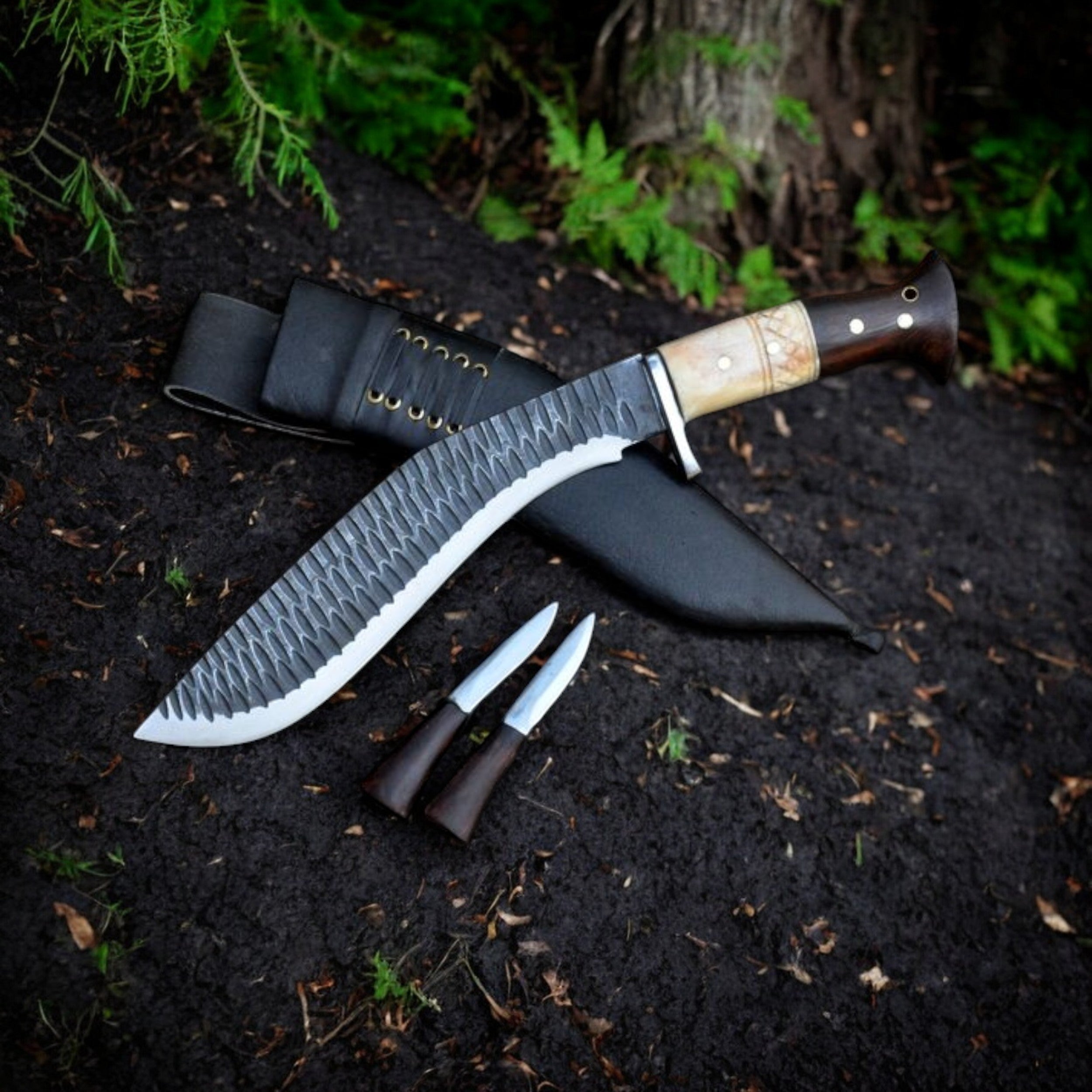 Handmade Nepal Kukri with Sheath – 15" Forged Steel