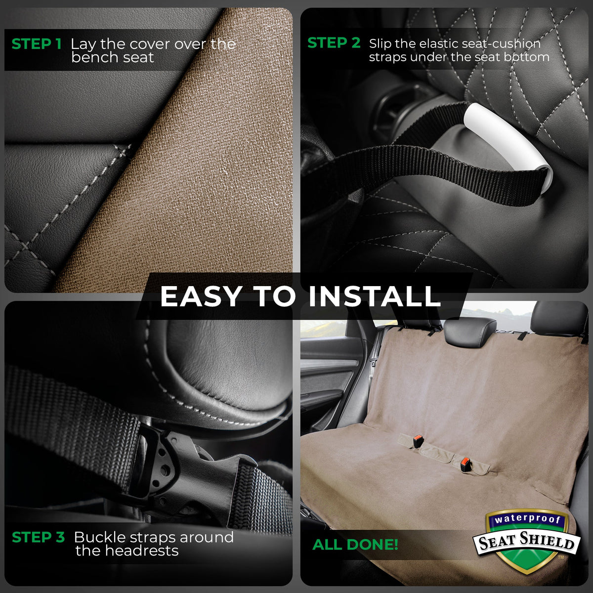 SeatShield Back Seat Cover - Tan