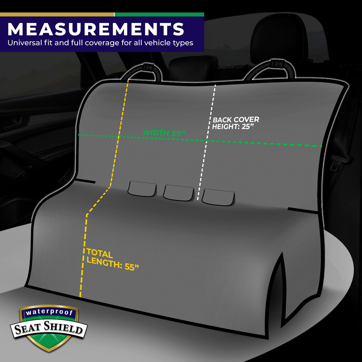 SeatShield Back Seat Cover - Gray