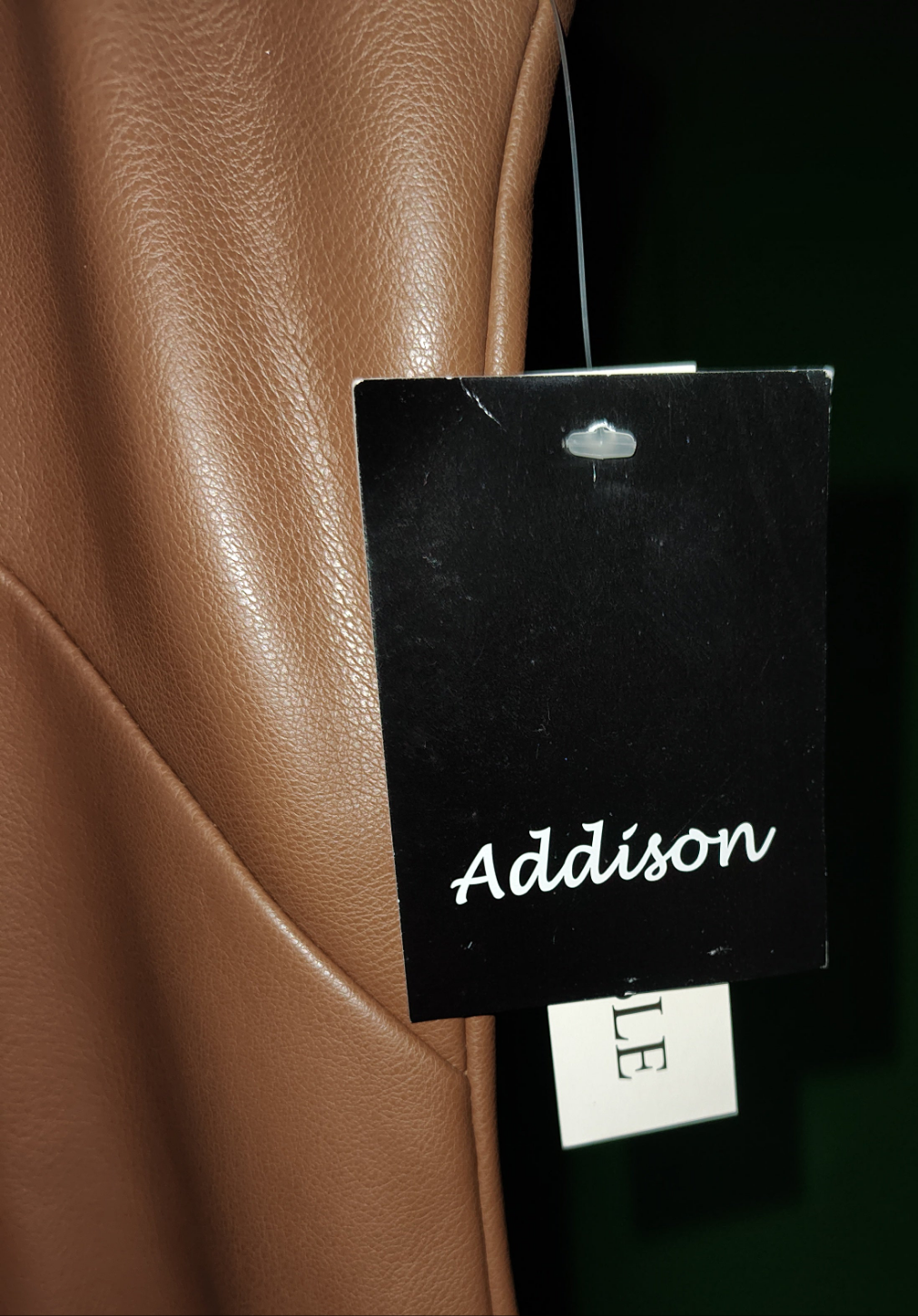 Addison Brown Faux Leather Dress - size 6