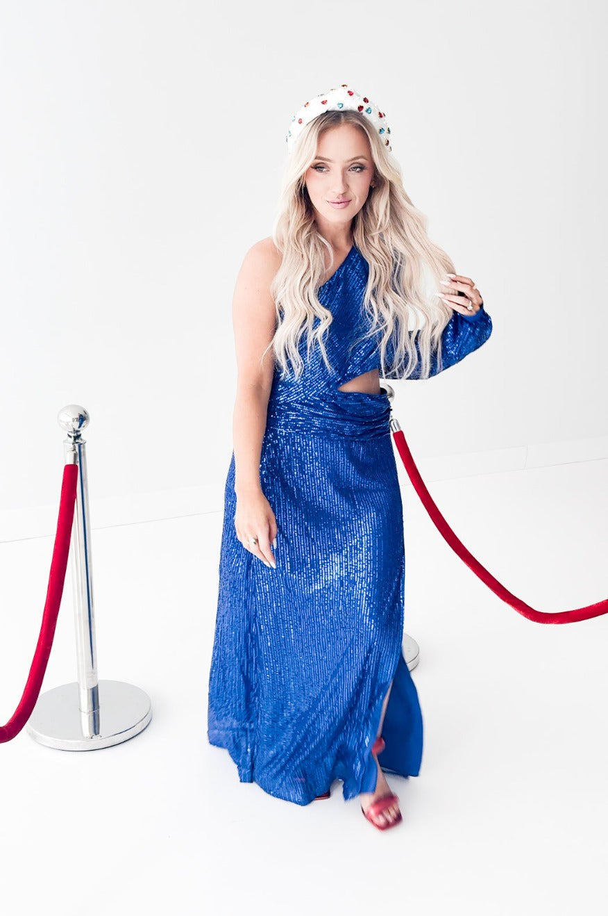 Royal Blue Sequin Gown