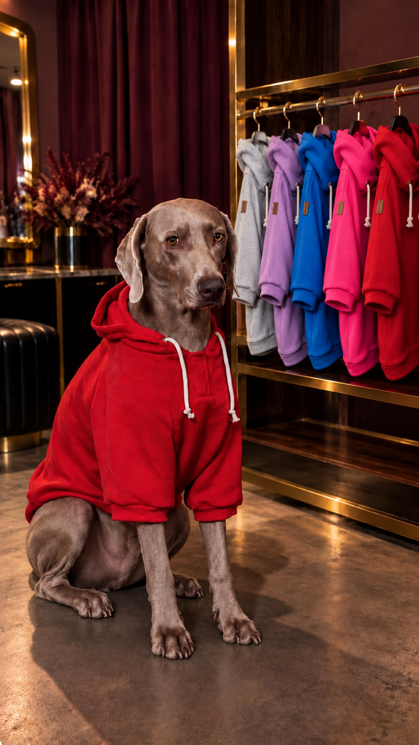 Colorful Dog Hoodie with Pocket & Leather Patch — Cozy Pet Hoodie