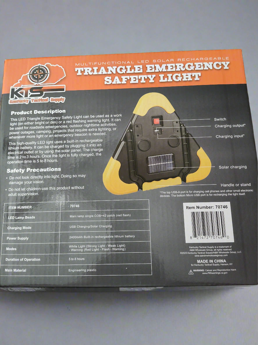 Triangle Emergency Safety Light & Outdoor Night Light