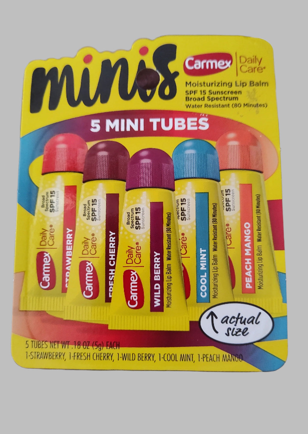 Carmex Daily Care Minis Moisturizing Lip Balm Tubes with SPF 15 (5 minis)