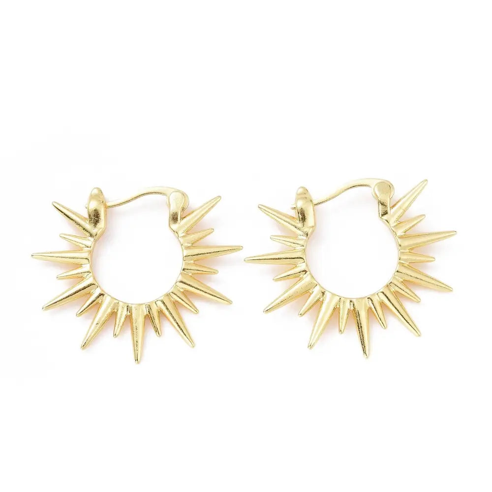 Burst of Spirit Hoop Gold Earrings