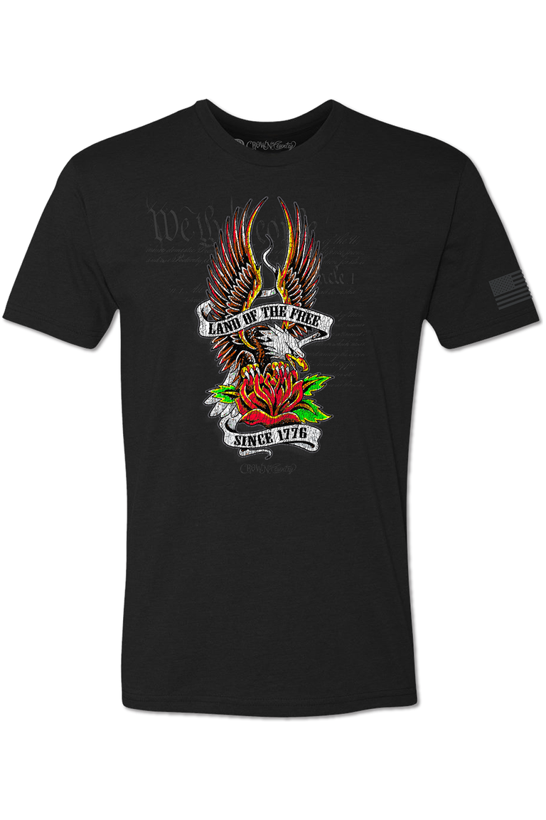 Patriotic Land of the Free Flag tee -clearance
