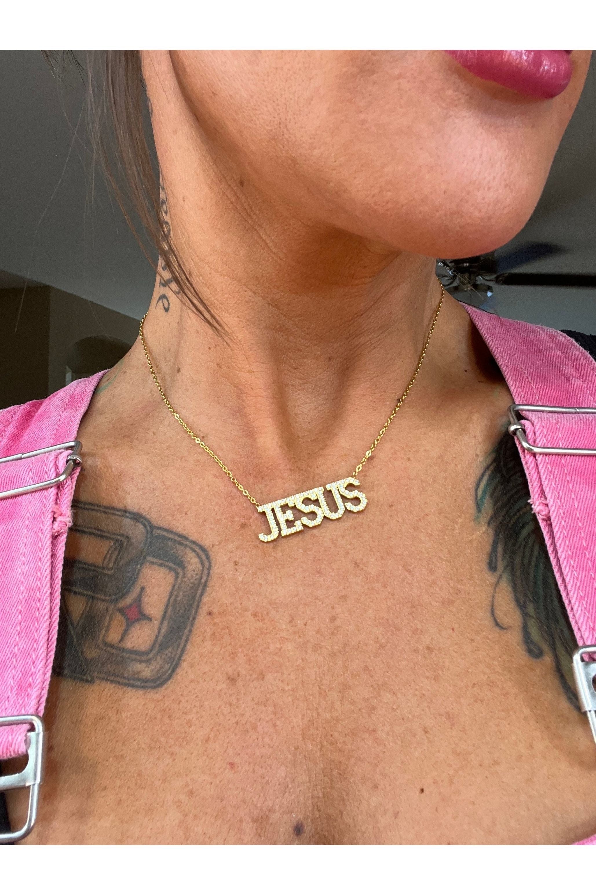 JESUS/YAHWEH CZ gold or silver 18k necklace