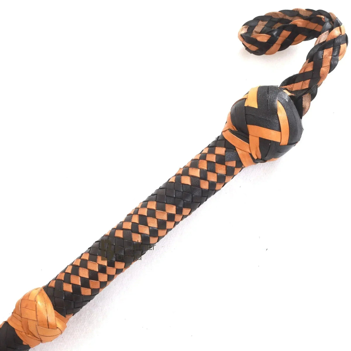 Indiana Jones Bull Whip | Tan and Black Kangaroo Hide | 6 to 16 Feet | 16 Strands | Leather Belly and Bolster – Leather Bond