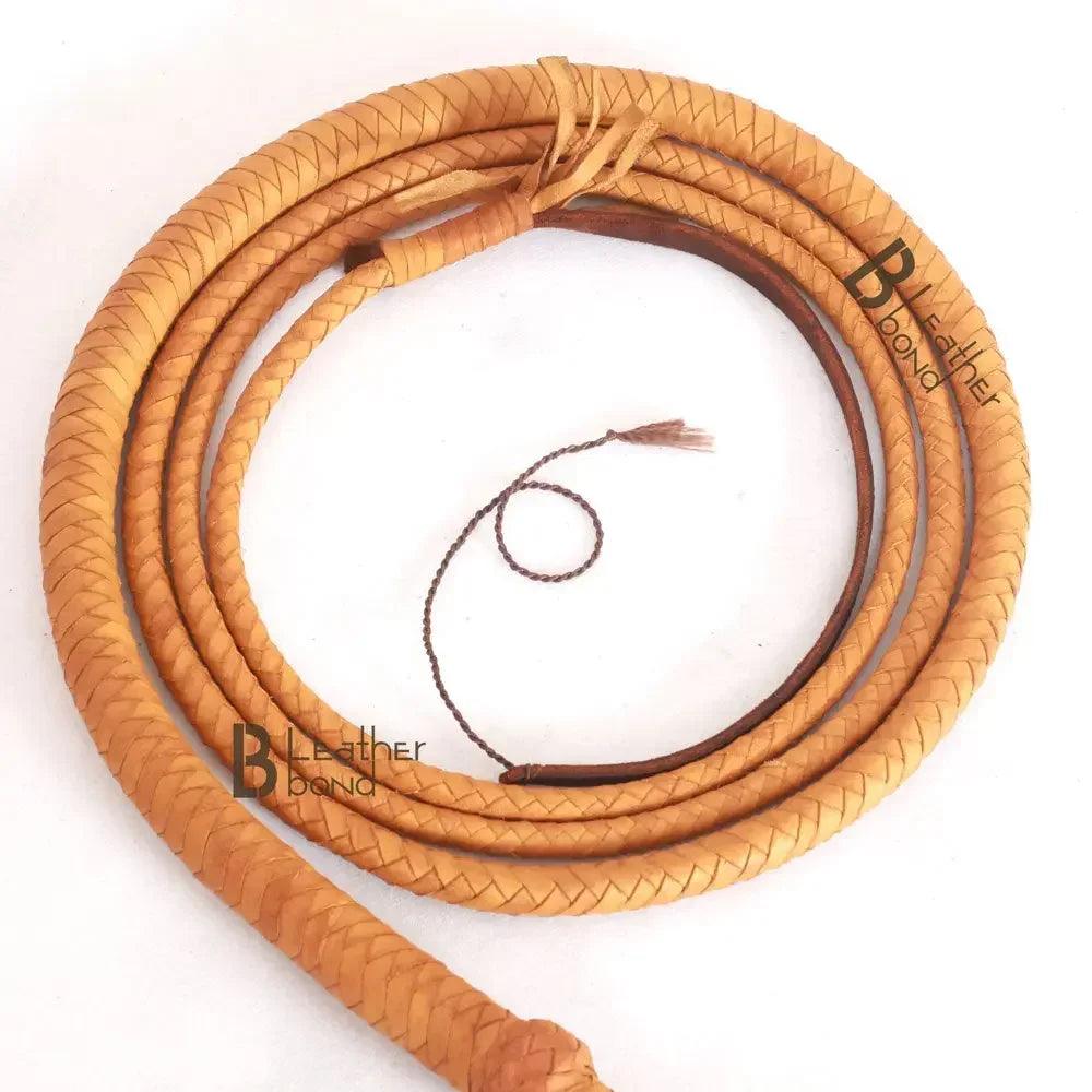 Indiana Jones Style Bullwhip for Sale | 4, 6, 8 & 10 Feet | 8 Plaits Real Tan Cowhide Leather – Leather Bond