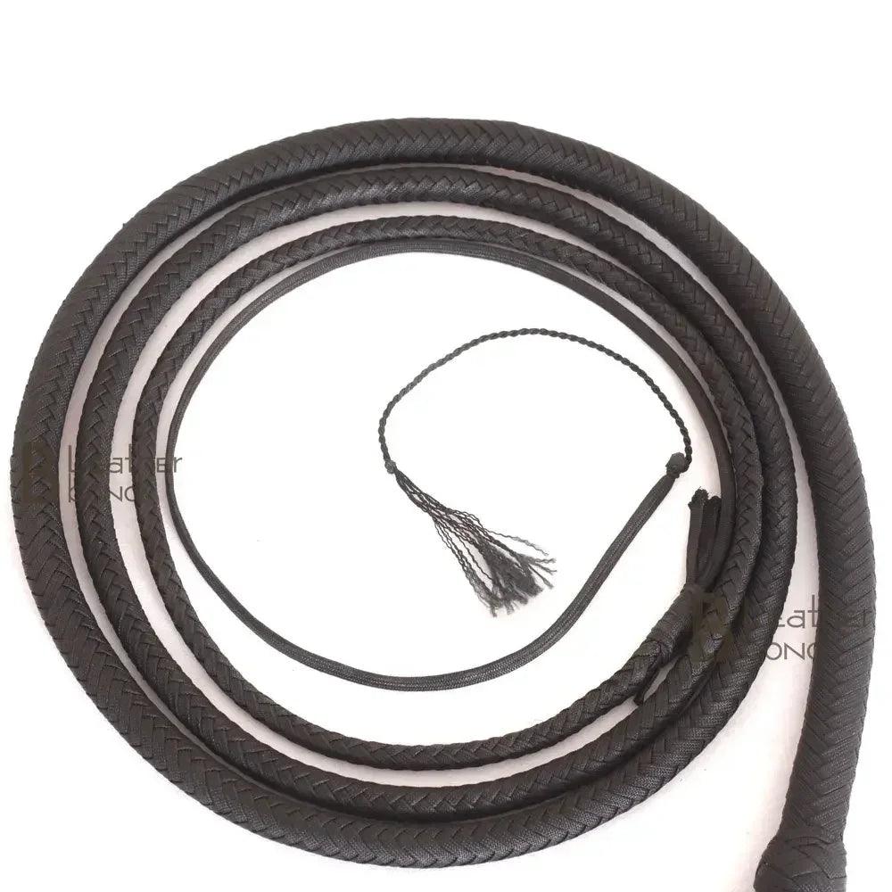 Black Indiana Jones Style Bullwhip | 6 to 12 Feet | 12 Strands Para Cord Nylon | Whips for Sale – Leather Bond