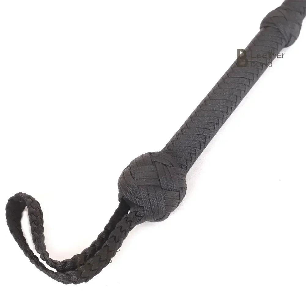 Black Indiana Jones Style Bullwhip | 6 to 12 Feet | 12 Strands Para Cord Nylon | Whips for Sale – Leather Bond
