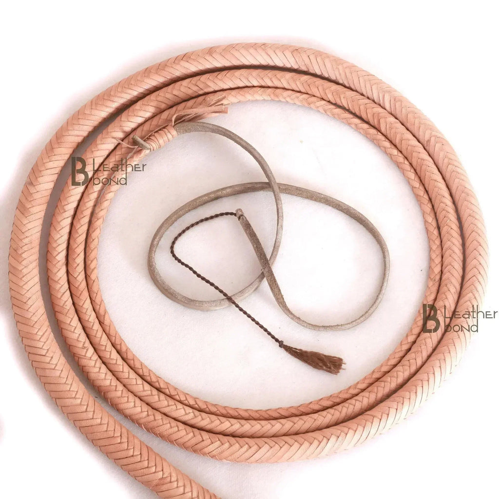 Bull Whip 6, 8, 10, 12, 14 & 16 Feet long 12 Strands Cowhide Leather Equestrian Bullwhip Indiana Jones