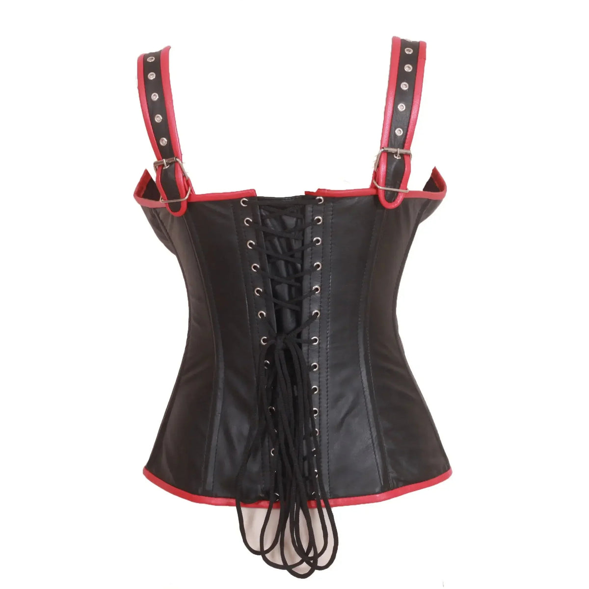 Genuine Real Sheep Leather & Stainless Steel Spiral Bones Overbust Corset
