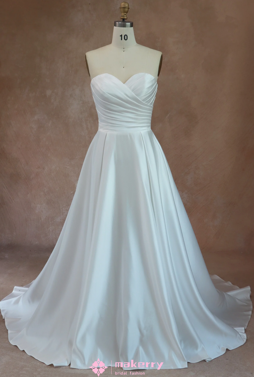Satin Ballgown Wedding Dress With Strapless Neckline
