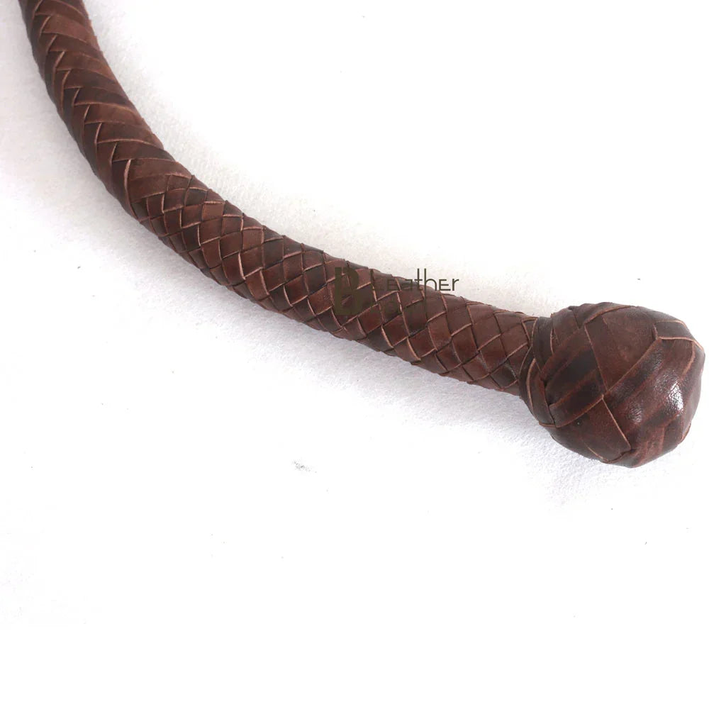 Kangaroo Hide Shot Loaded Snake Whip 12 Strands Dark Brown | 4, 5, 6 & 8 Feet
