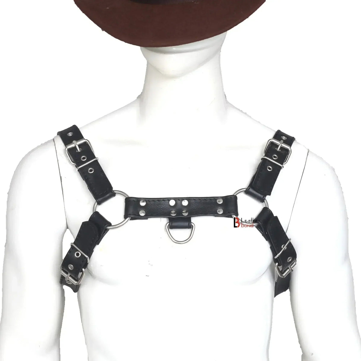 Double Folded Real Cowhide Leather mens harness Bulldog Chest & Shoulder Harness