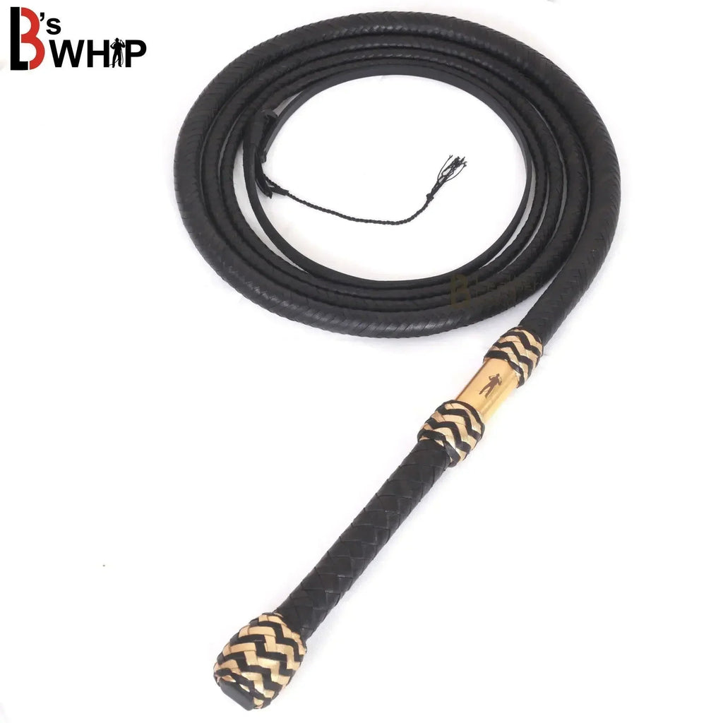 Bull Whip for Sale | 6 to 16 Feet | 16 Strands Black Kangaroo Hide Leather | Equestrian Bullwhip – Leather Bond