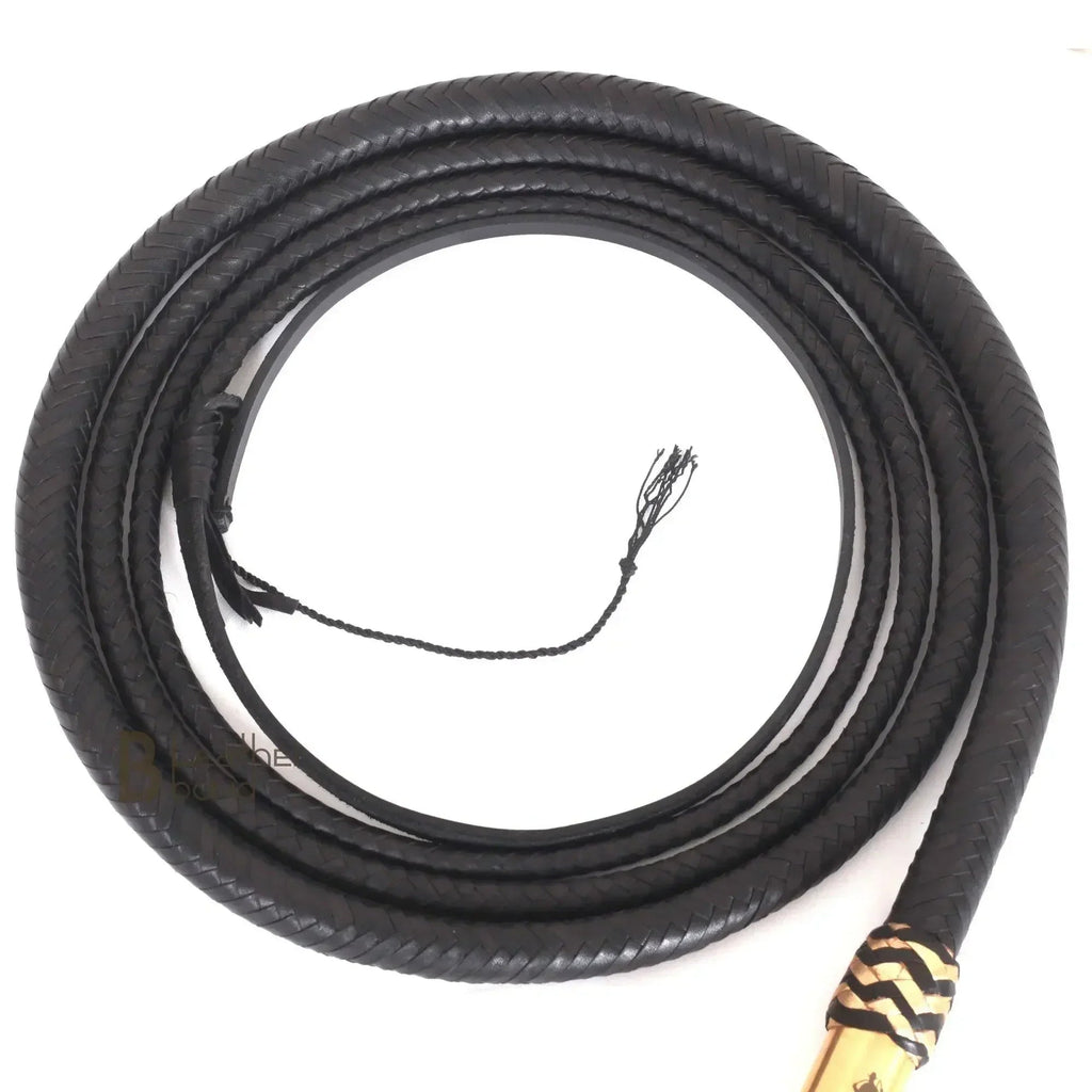Bull Whip for Sale | 6 to 16 Feet | 16 Strands Black Kangaroo Hide Leather | Equestrian Bullwhip – Leather Bond