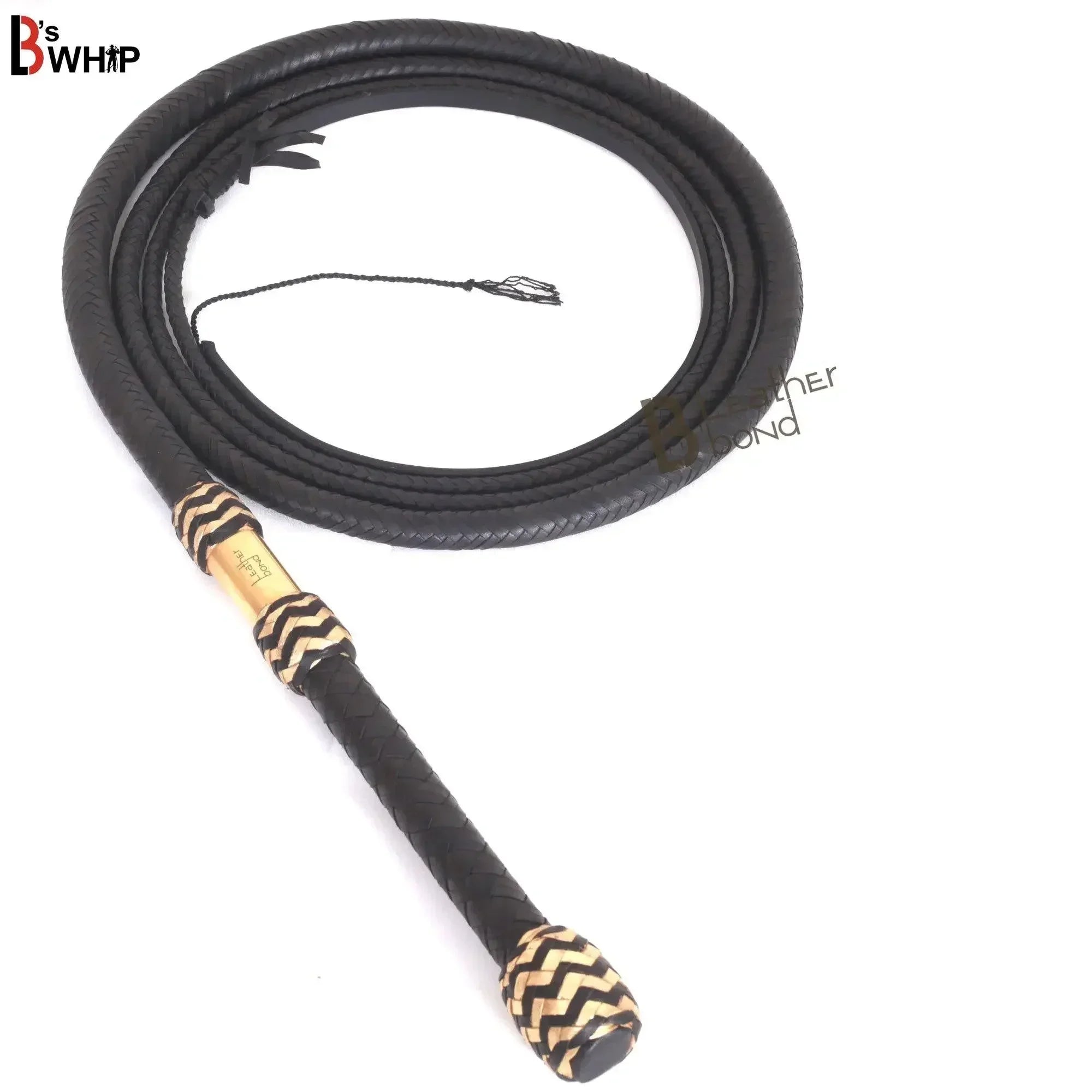 Bull Whip for Sale | 6 to 16 Feet | 16 Strands Black Kangaroo Hide Leather | Equestrian Bullwhip – Leather Bond
