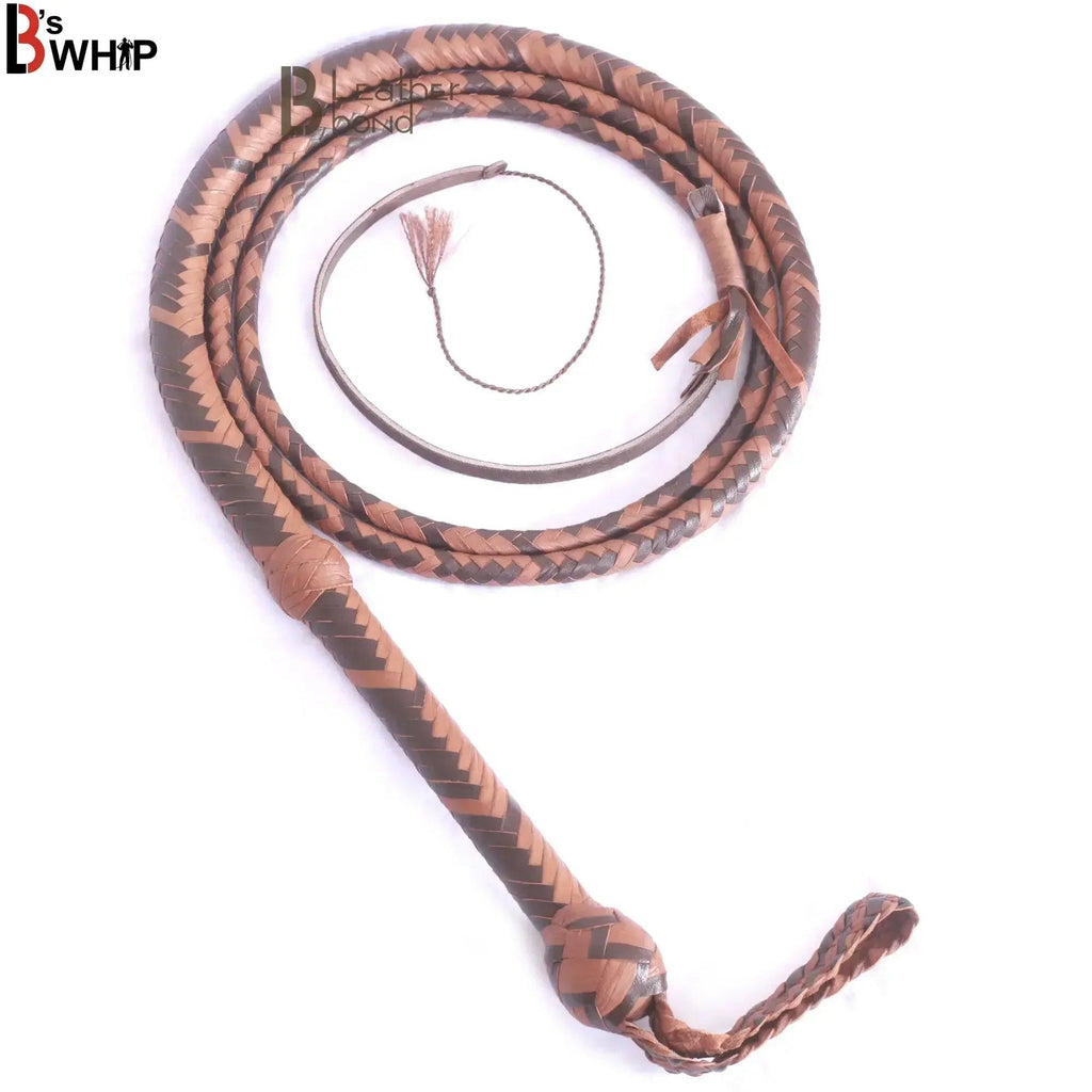 Indiana Jones Style 6 Foot 16 Plait Dark Brown Leather Bullwhip Real Cowhide Leather Bull Whip