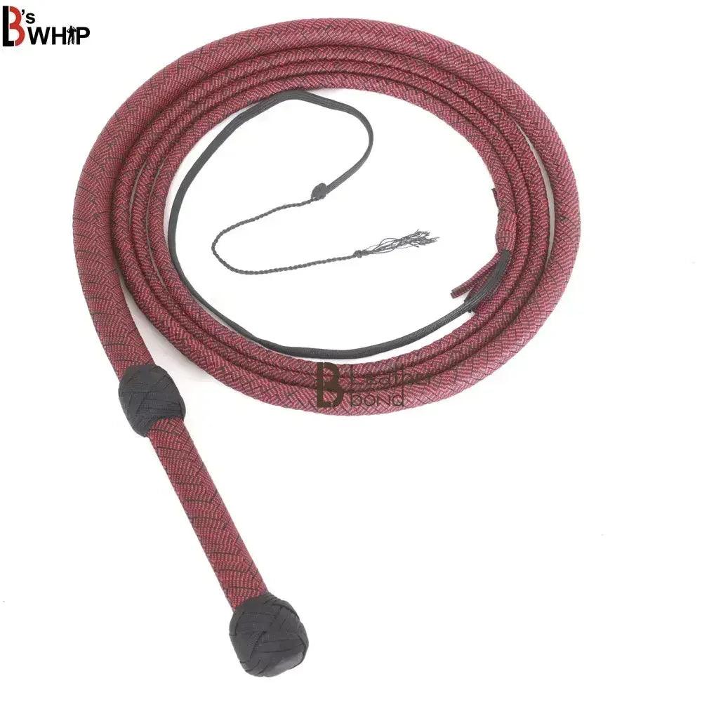 Red and Black Paracord Bullwhip | 6 & 8 Feet | 12 Strands Nylon Bull Whip | Whips for Sale – Leather Bond
