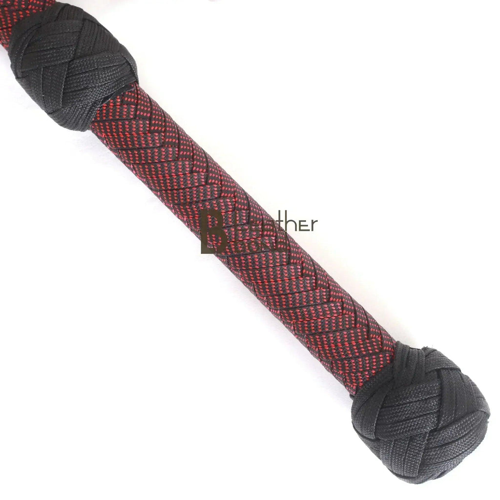 Red and Black Paracord Bullwhip | 6 & 8 Feet | 12 Strands Nylon Bull Whip | Whips for Sale – Leather Bond