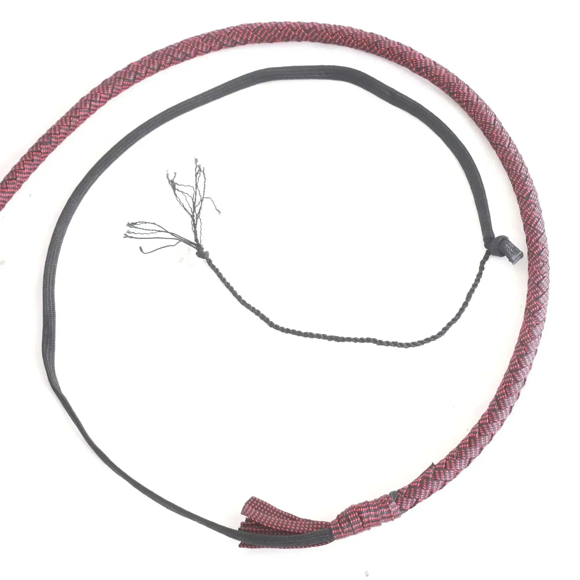 Red and Black Paracord Bullwhip | 6 & 8 Feet | 12 Strands Nylon Bull Whip | Whips for Sale – Leather Bond