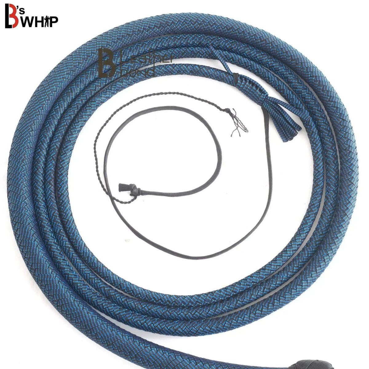 Blue and Black Paracord Bullwhip | 6 & 8 Feet | 12 Strands Nylon Bull Whip | Whips for Sale – Leather Bond