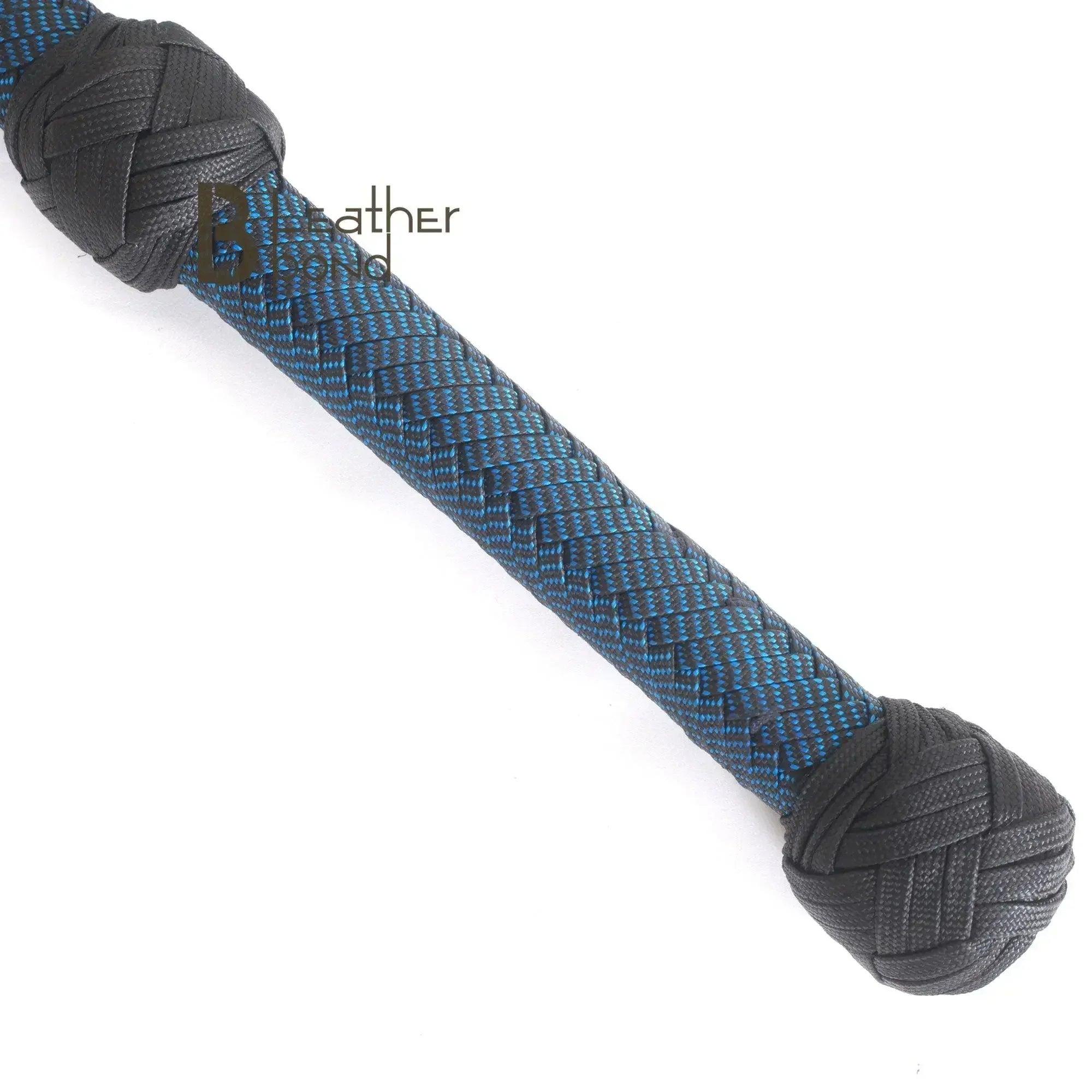 Blue and Black Paracord Bullwhip | 6 & 8 Feet | 12 Strands Nylon Bull Whip | Whips for Sale – Leather Bond