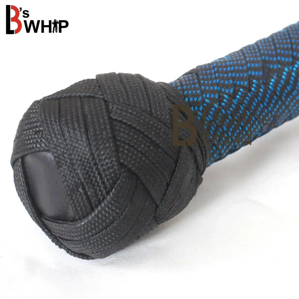 Blue and Black Paracord Bullwhip | 6 & 8 Feet | 12 Strands Nylon Bull Whip | Whips for Sale – Leather Bond