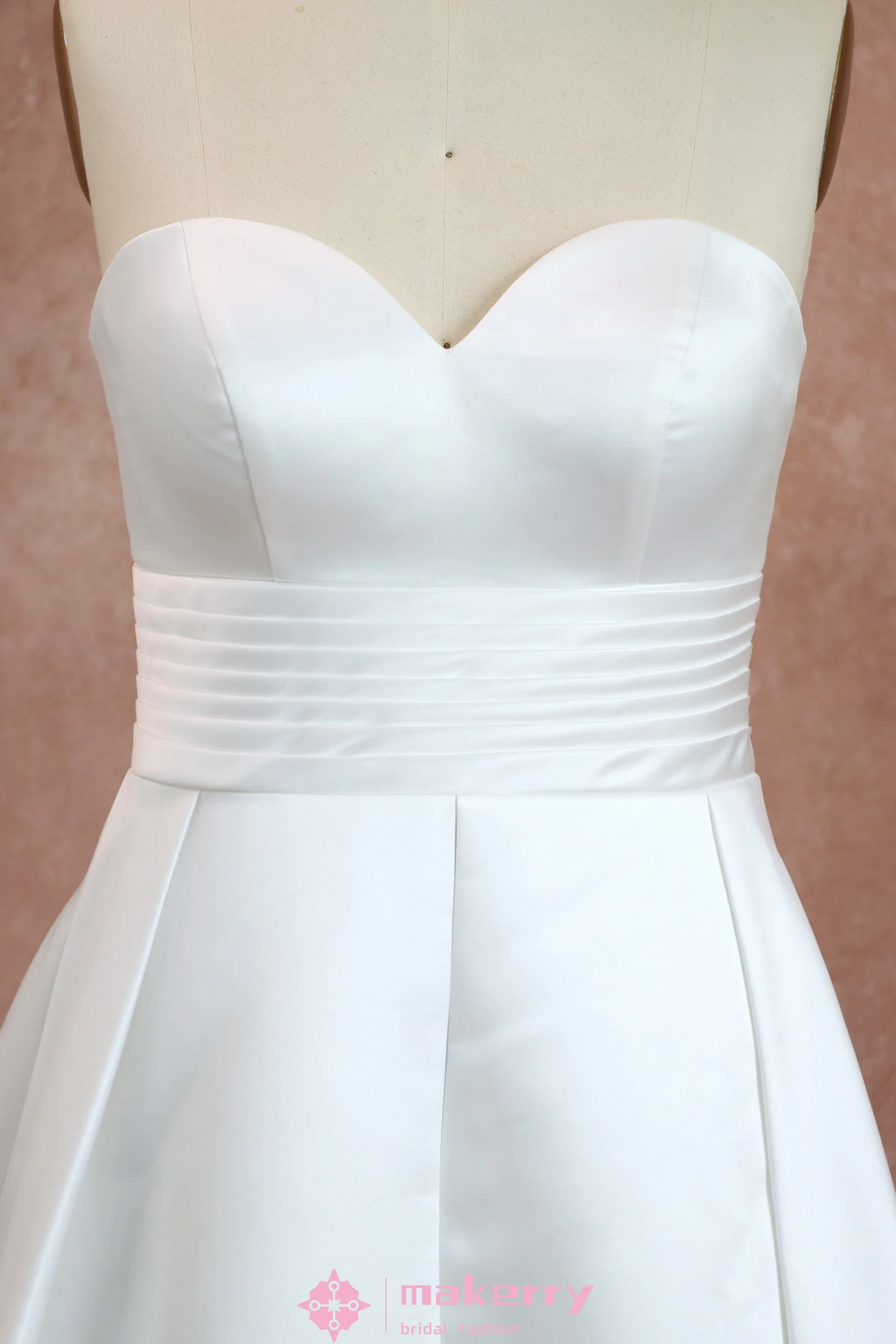 Satin A-Line Wedding Dress With Sweetheart Neckline