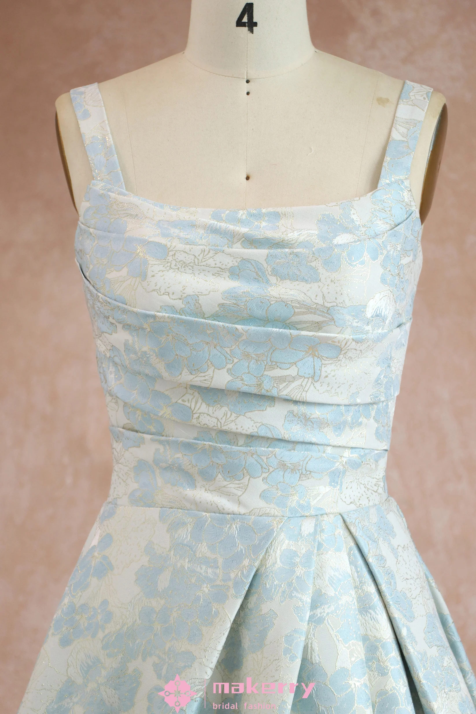 Vintage Mac Duggal Floral Embossed Ball Gown