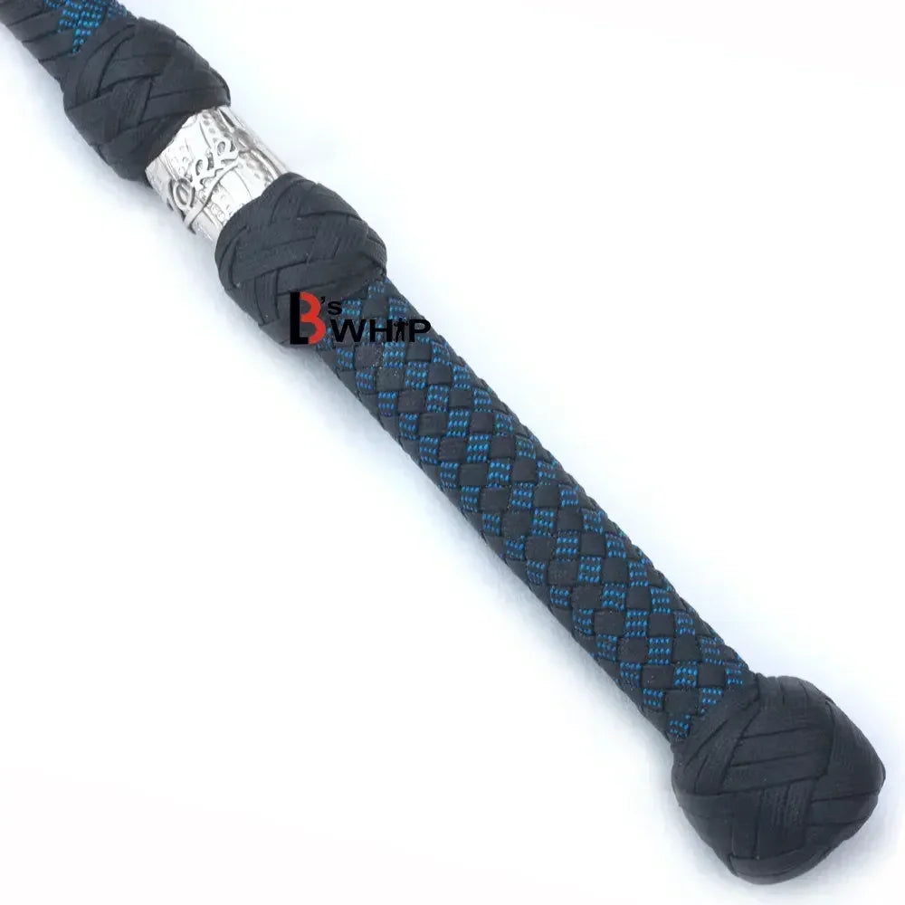 Zoro Whip 6, 8, 10, 12, 14 and 16 Feet long 16 Strands Zoro Bullwhip Black Para Cord Nylon Bull Whip with Leather Plaited Bellies