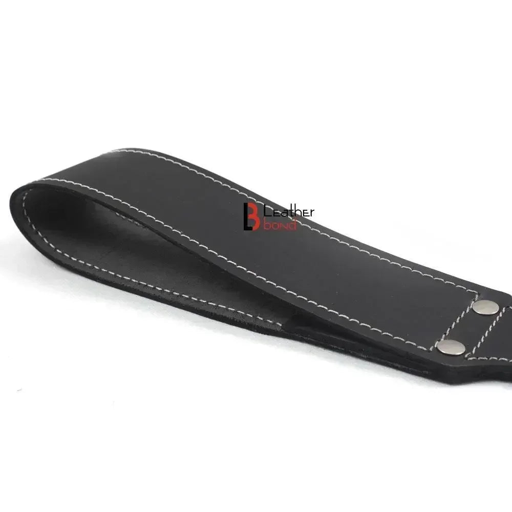 Cowhide Saddle Leather Spanking BDSM Black Paddle Slapper Thick, Weighty & Sturdy Hand Made 2 layer