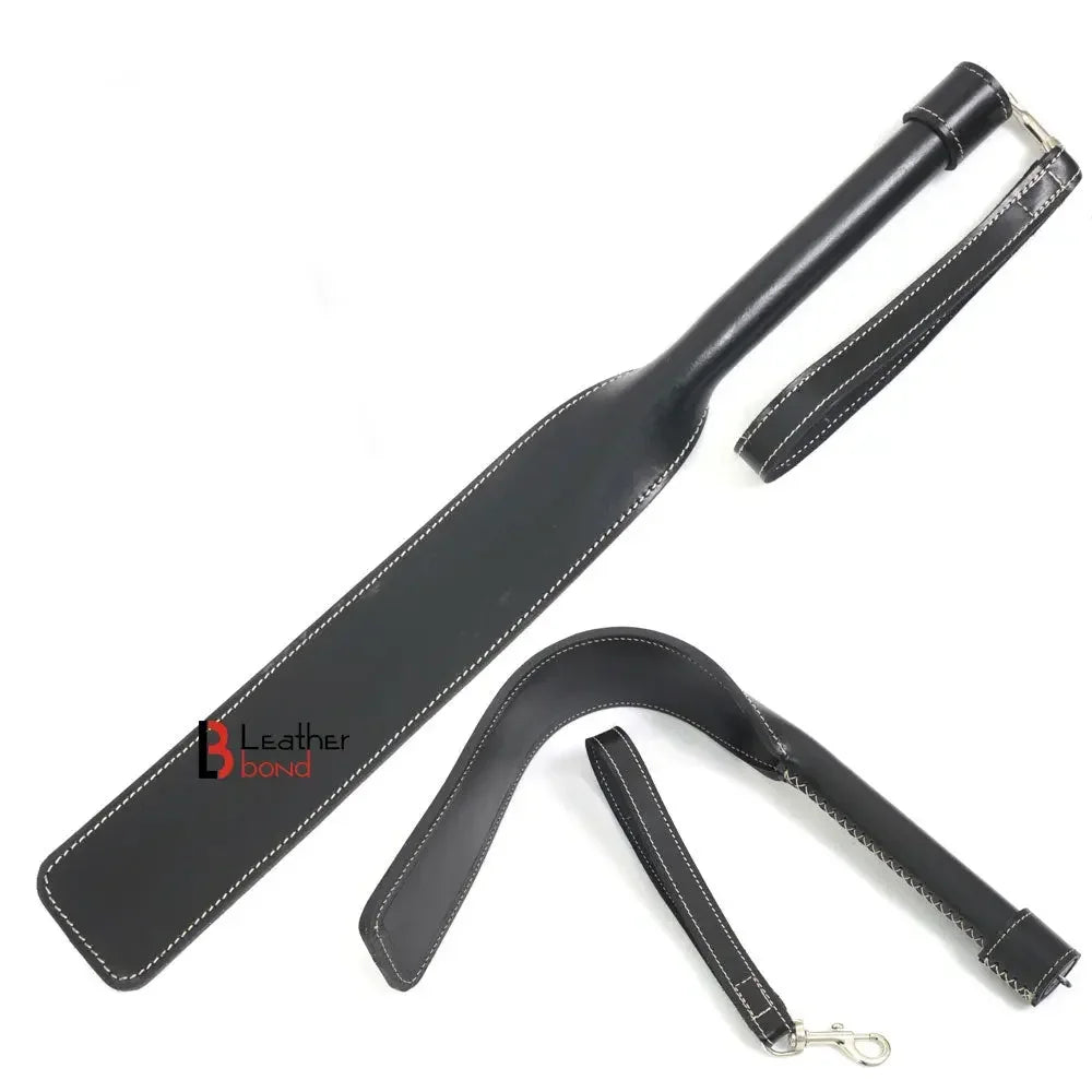 Real Cow Hide Belting Leather Paddle Slapper Thick, Lightweight but Sturdy Handle Bat Shape